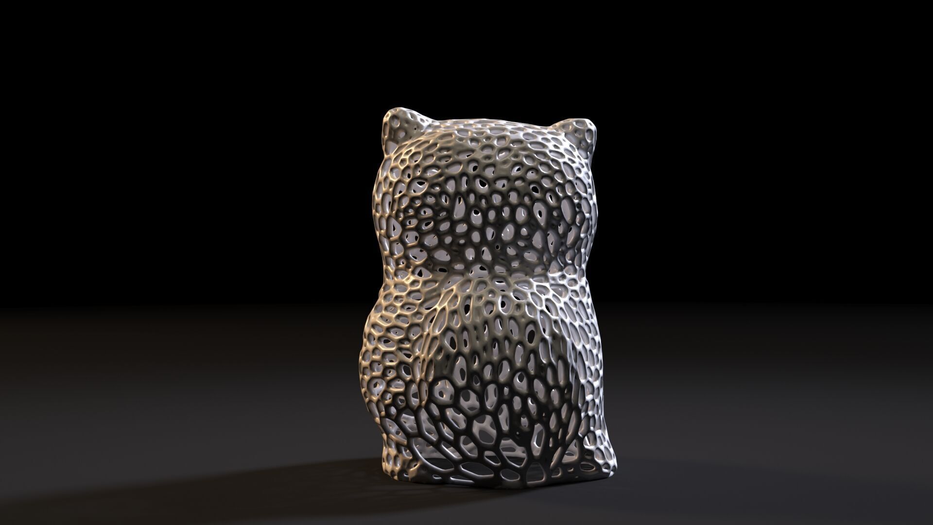 Owl Sculpture Voronoi 3D print model_4