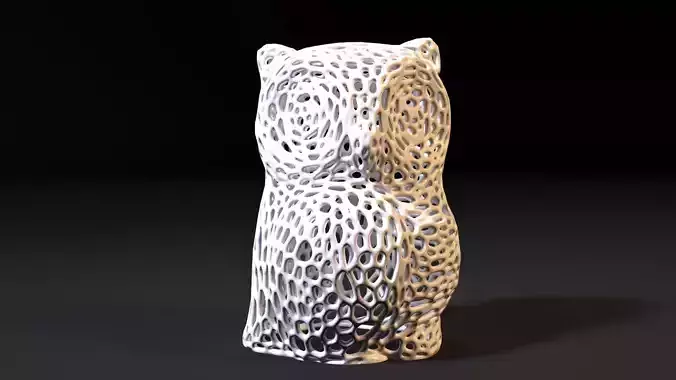 Owl Sculpture Voronoi