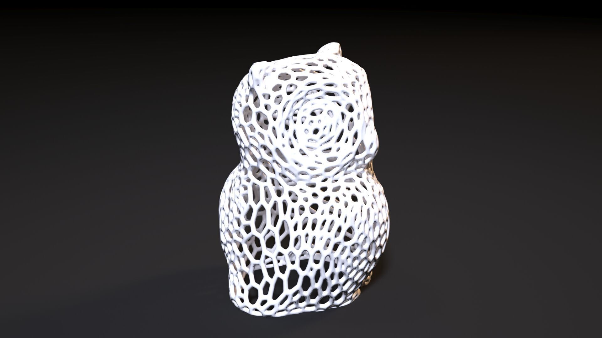 Owl Sculpture Voronoi 3D print model_7