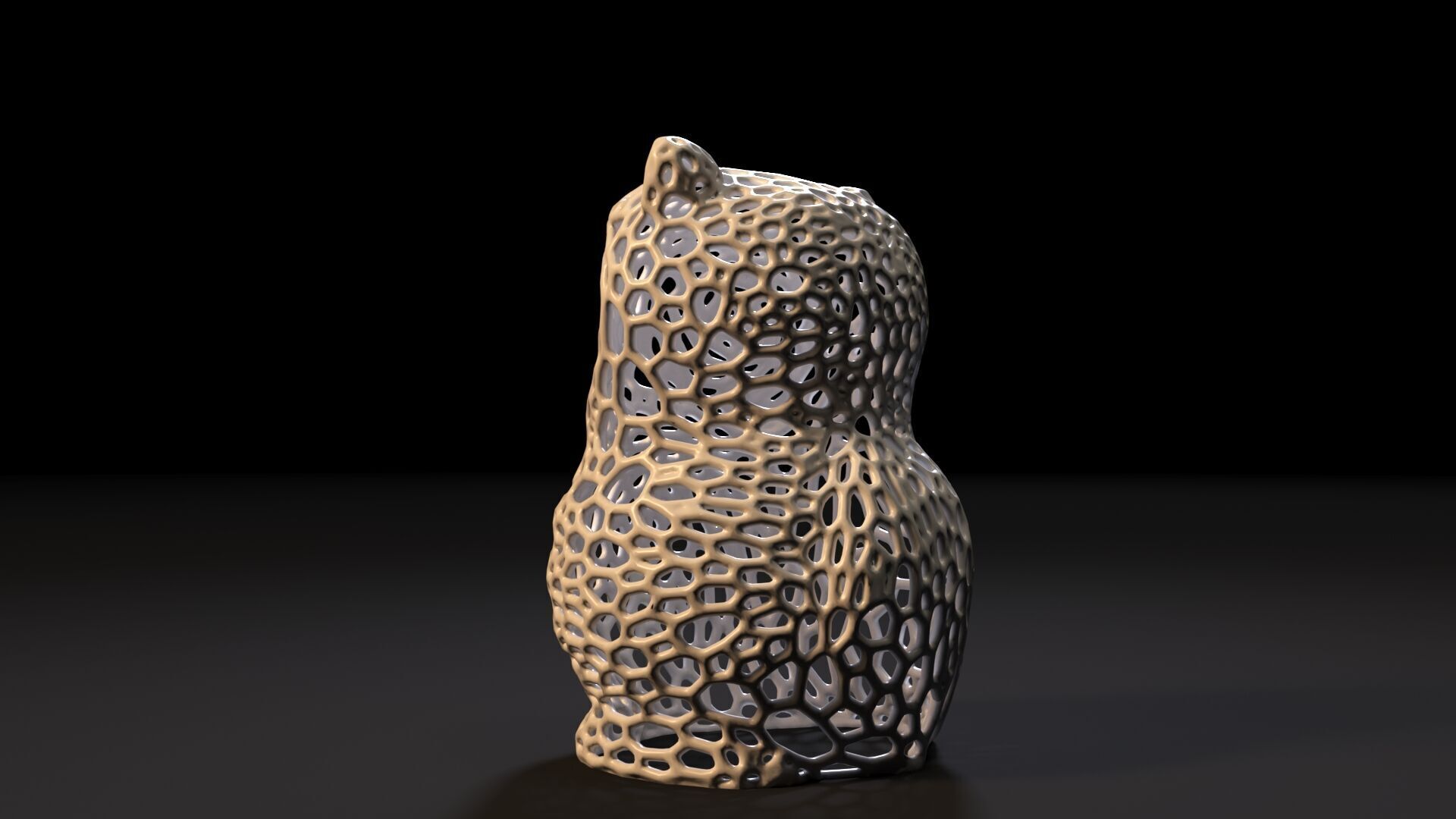 Owl Sculpture Voronoi 3D print model_3