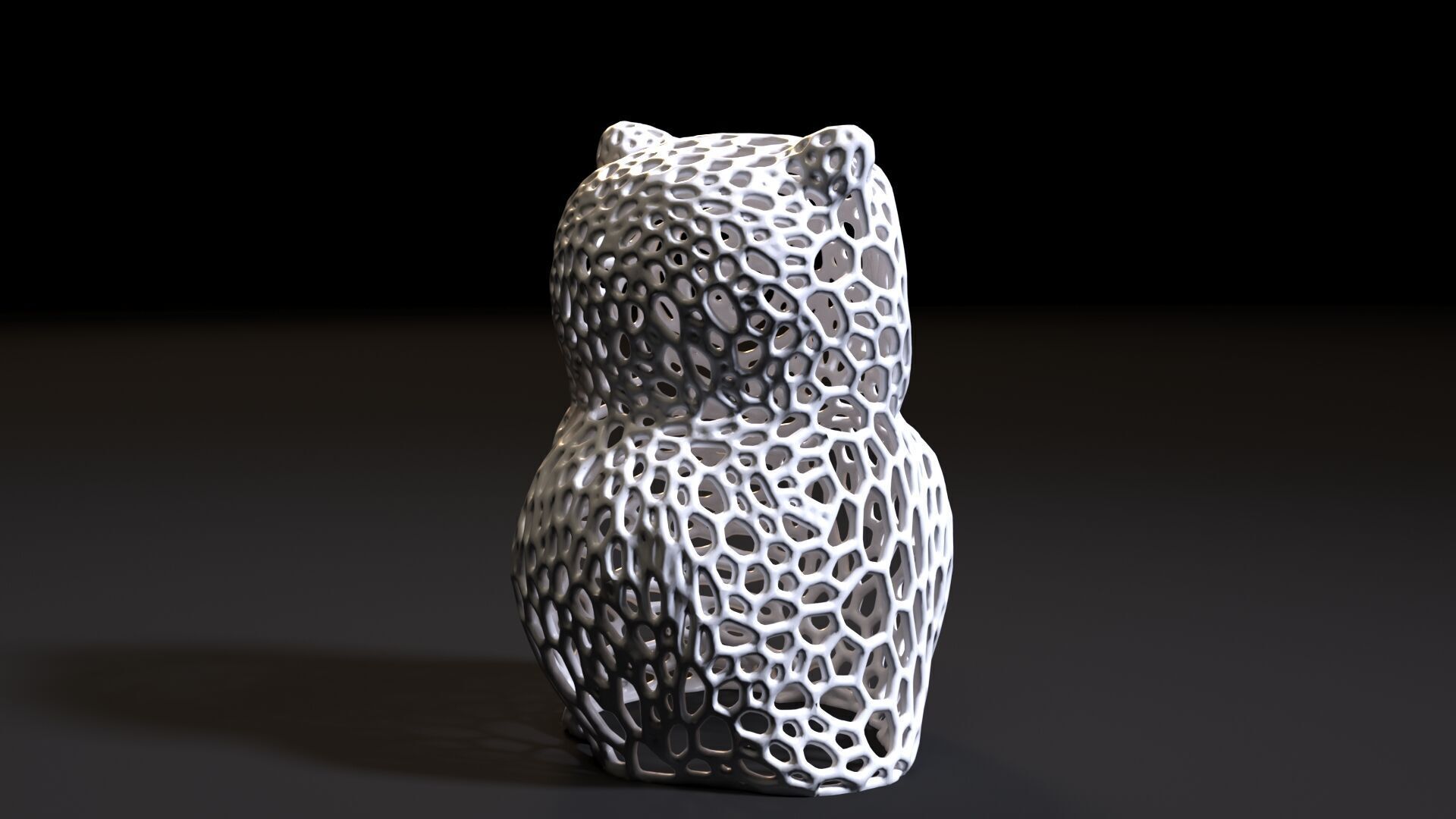 Owl Sculpture Voronoi 3D print model_5