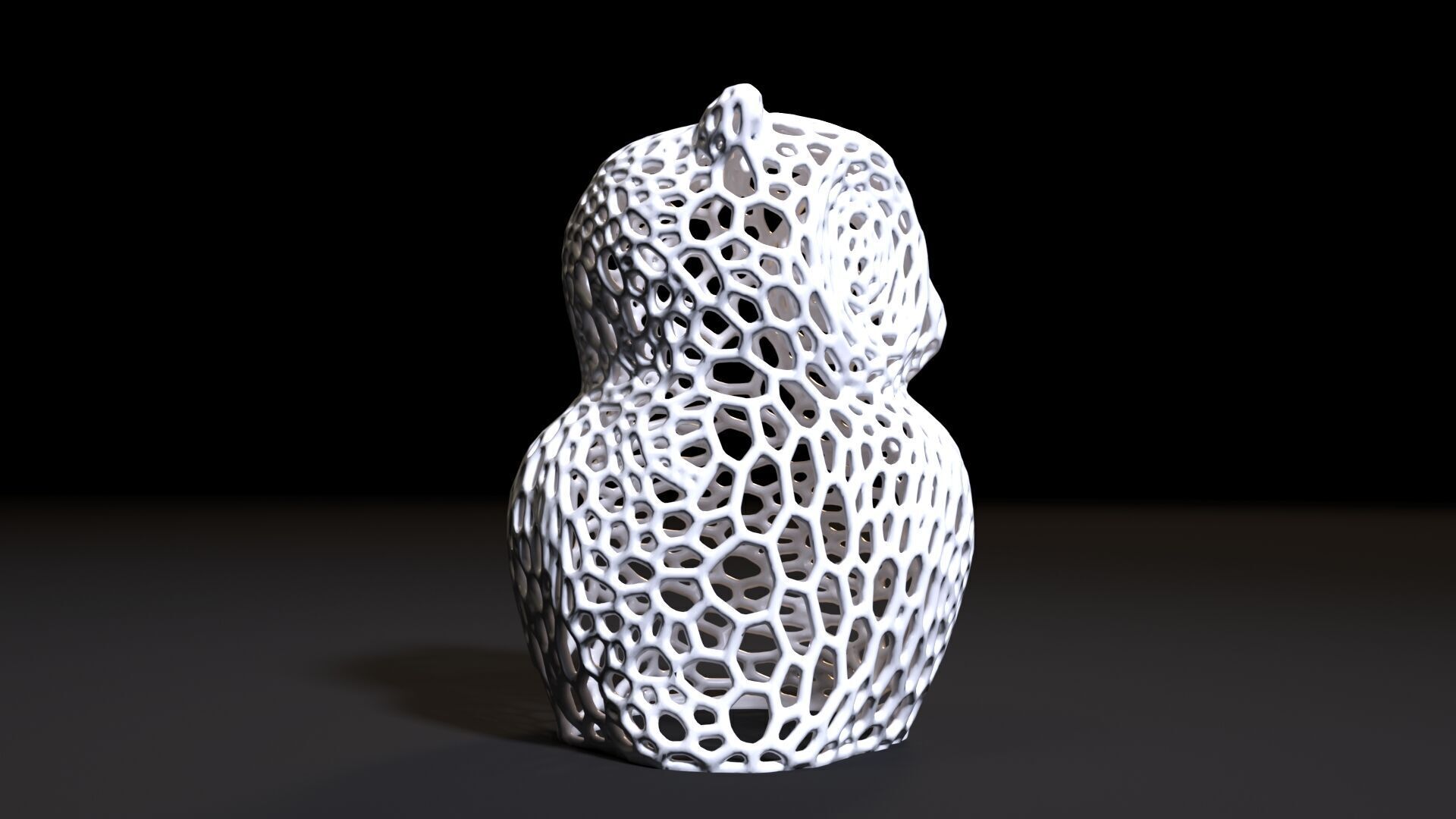 Owl Sculpture Voronoi 3D print model_6