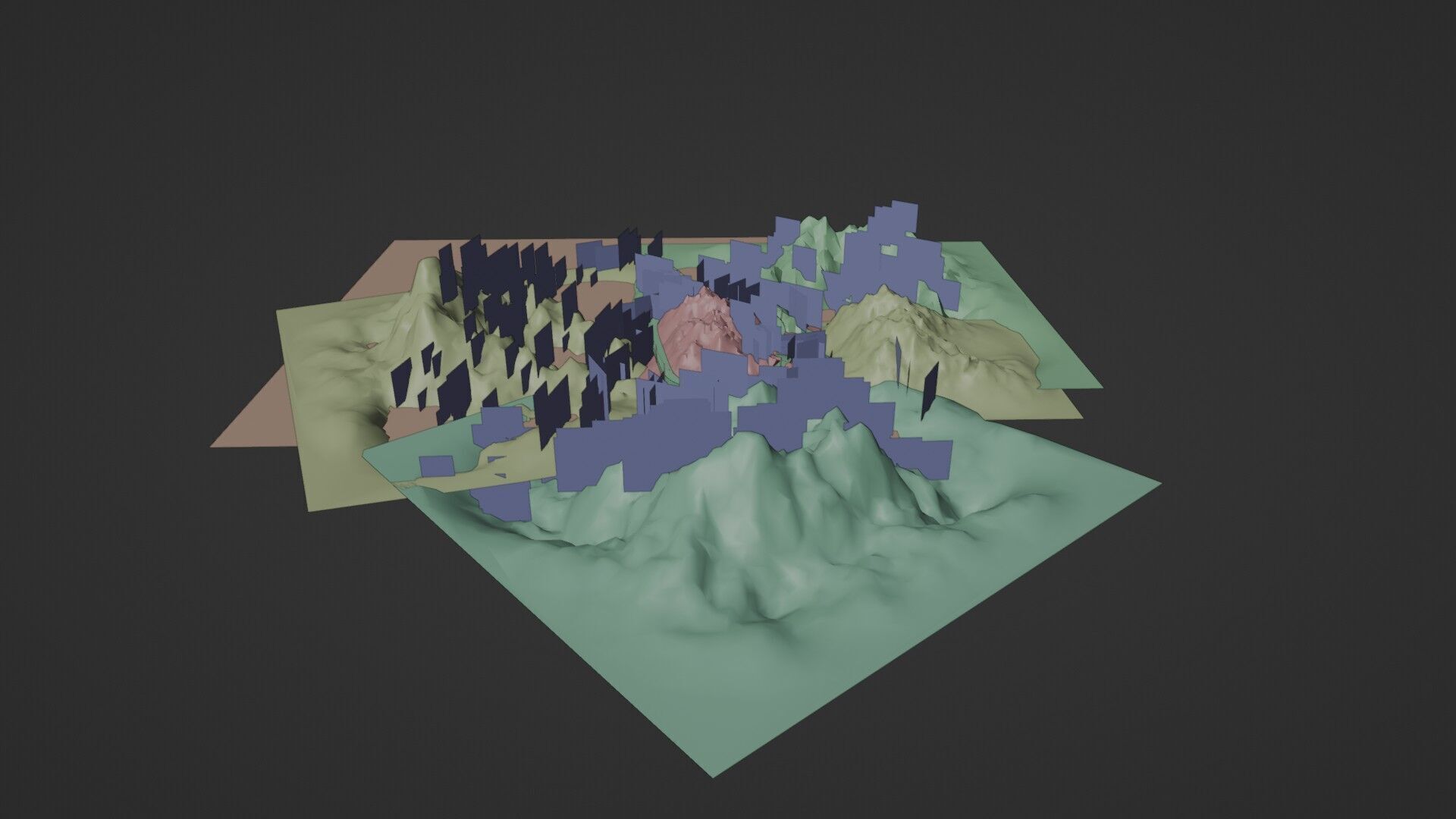 Realistic Stylized Mountain Terrain with Curved Road Low-poly 3D model_17