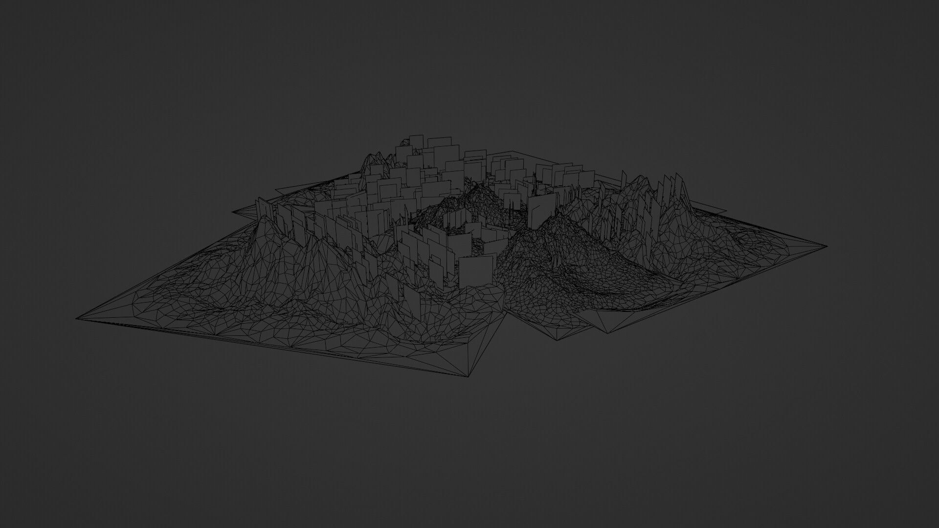 Realistic Stylized Mountain Terrain with Curved Road Low-poly 3D model_20