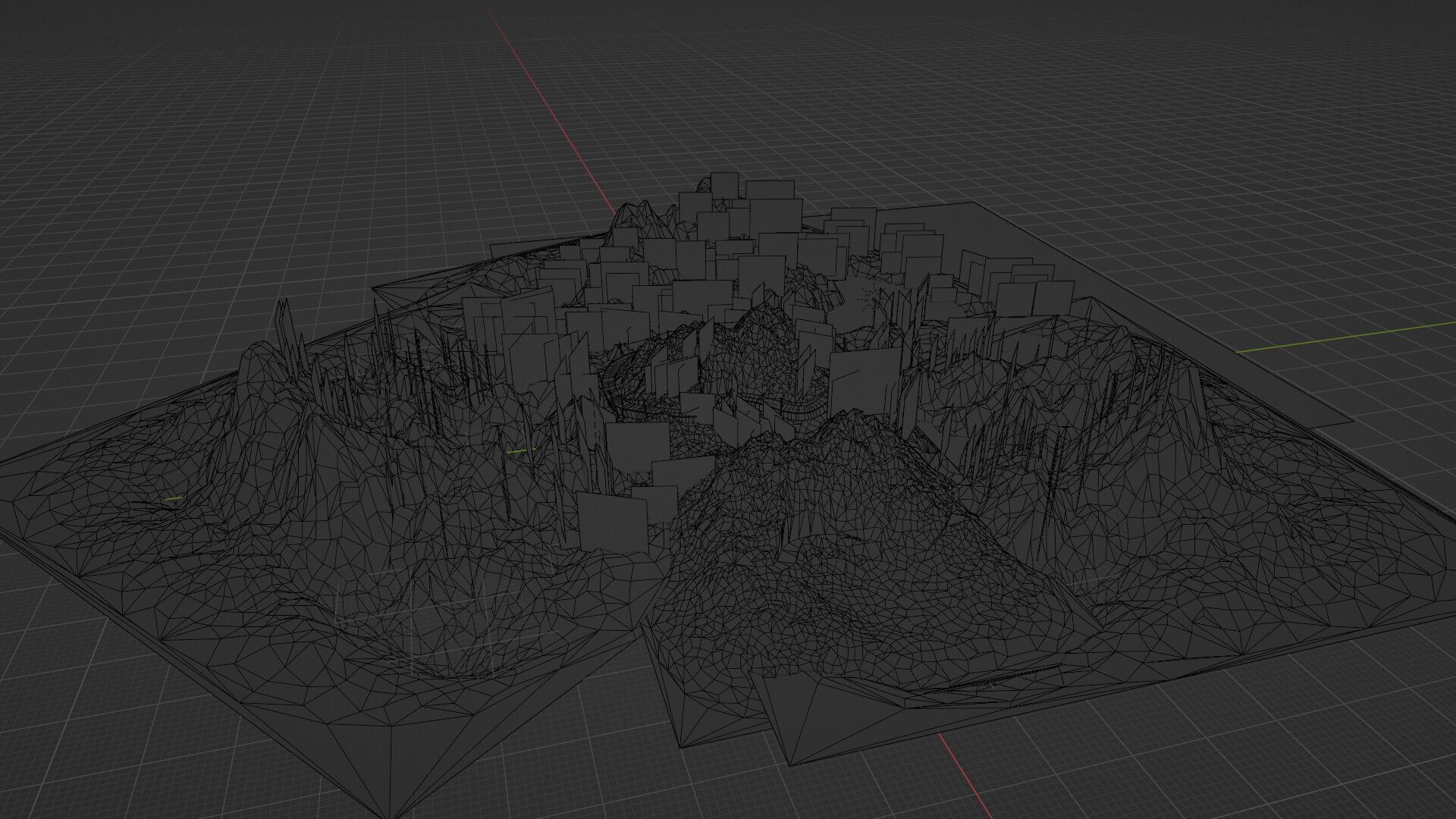 Realistic Stylized Mountain Terrain with Curved Road Low-poly 3D model_18