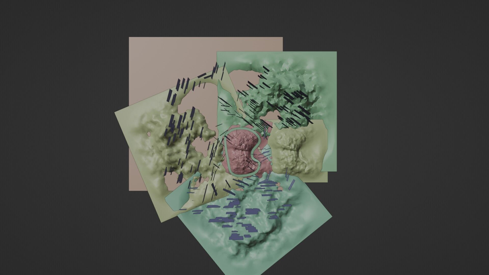 Realistic Stylized Mountain Terrain with Curved Road Low-poly 3D model_16