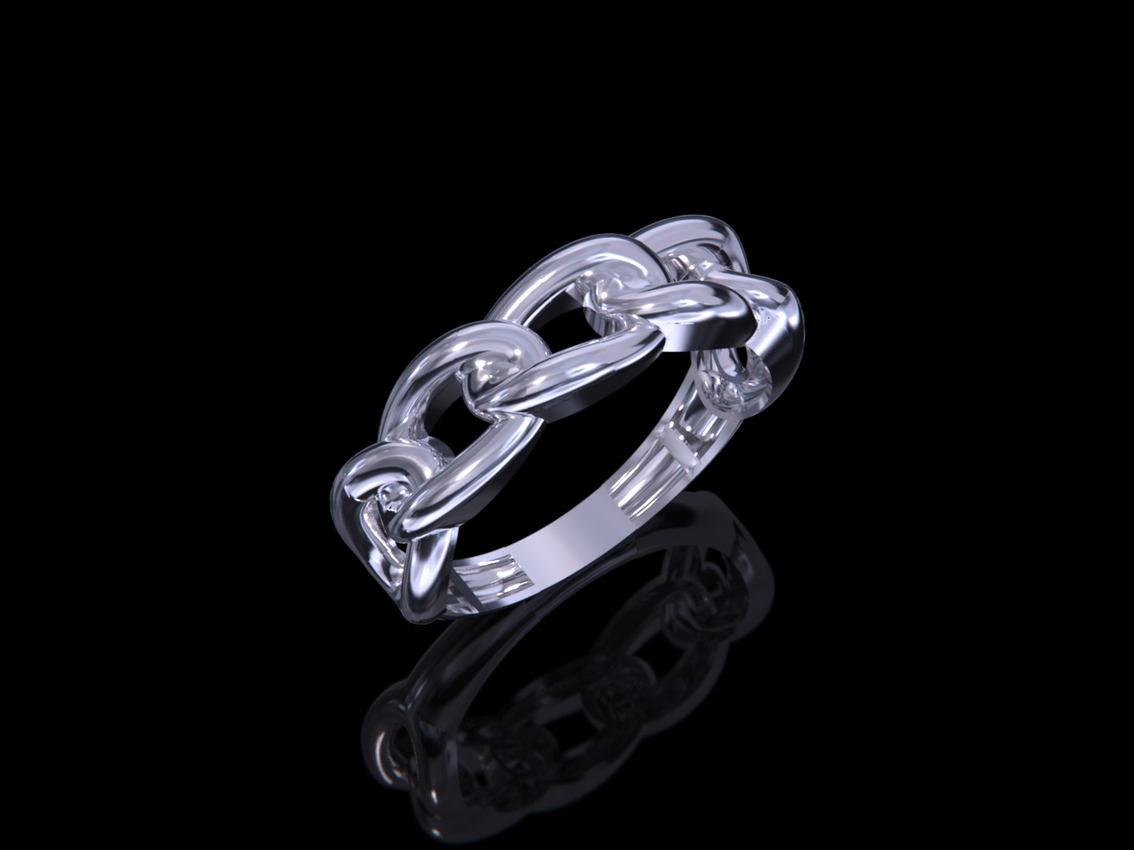 Cuban Chain Ring 3D print model_3