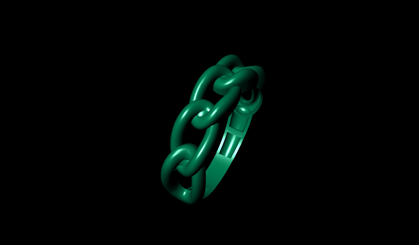 Cuban Chain Ring 3D print model_8