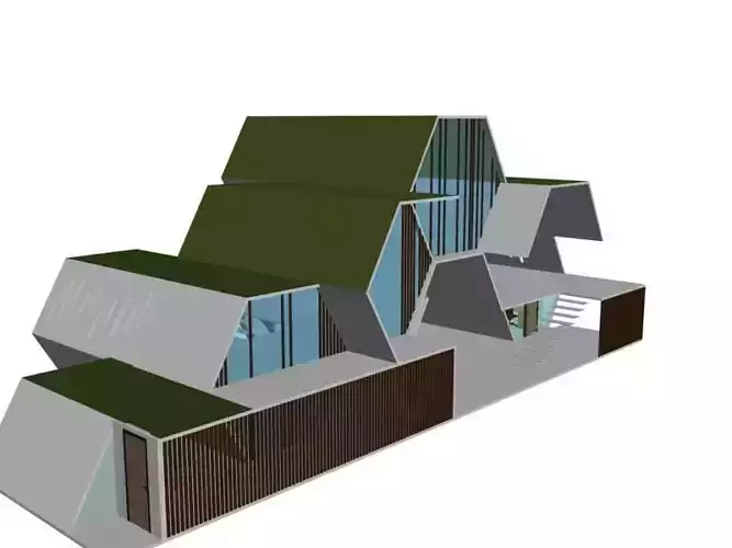 Modern School Building 3D Model max