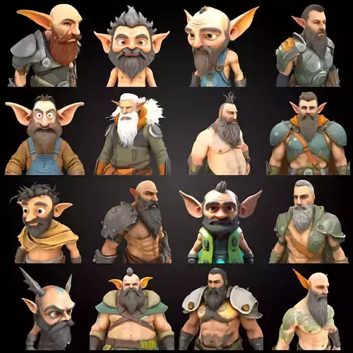 Fantasy Dwarf Warriors Collection - 3D Printable Tabletop Minis