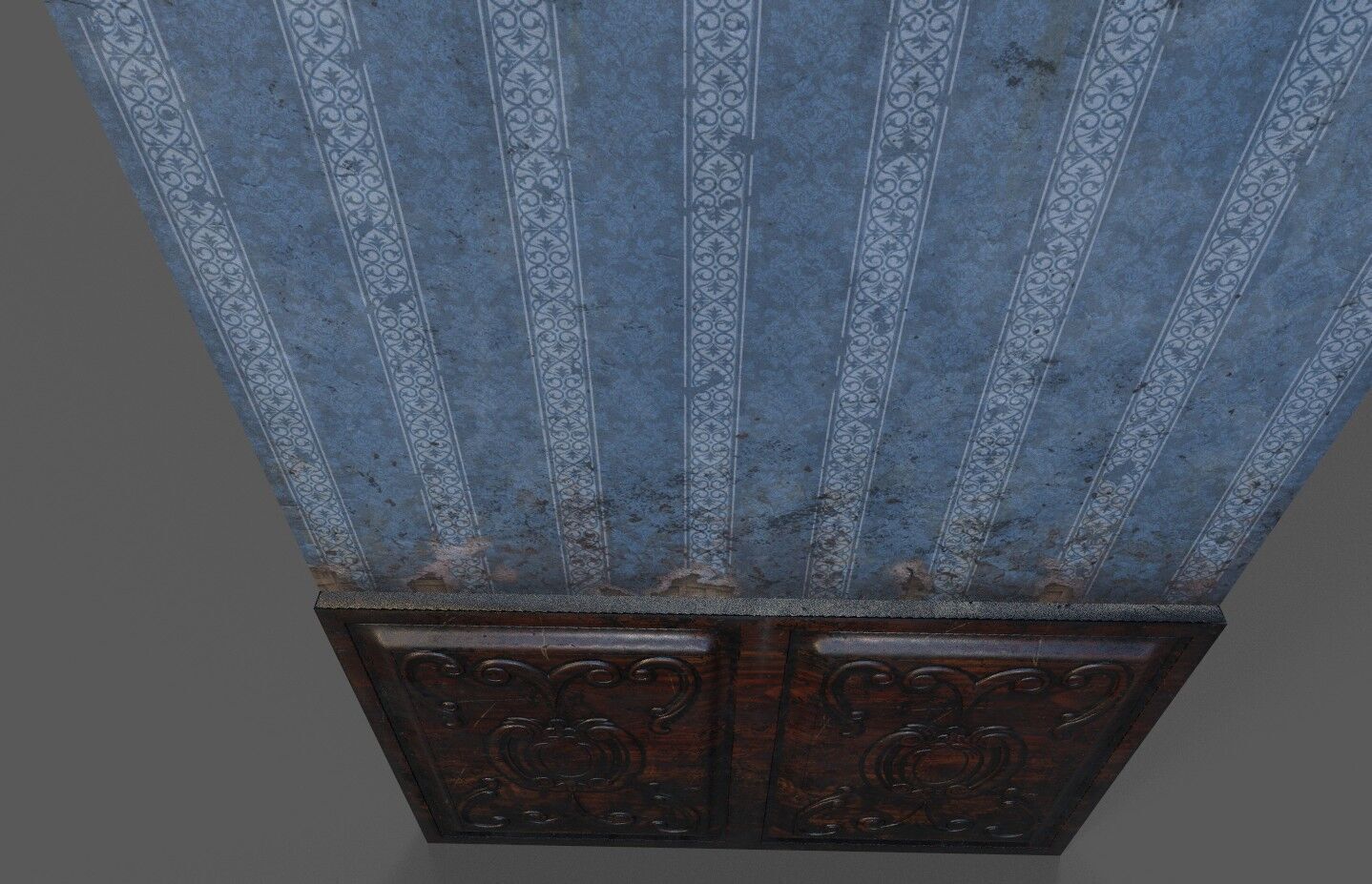 Old Wood Wall Low-poly 3D model_3