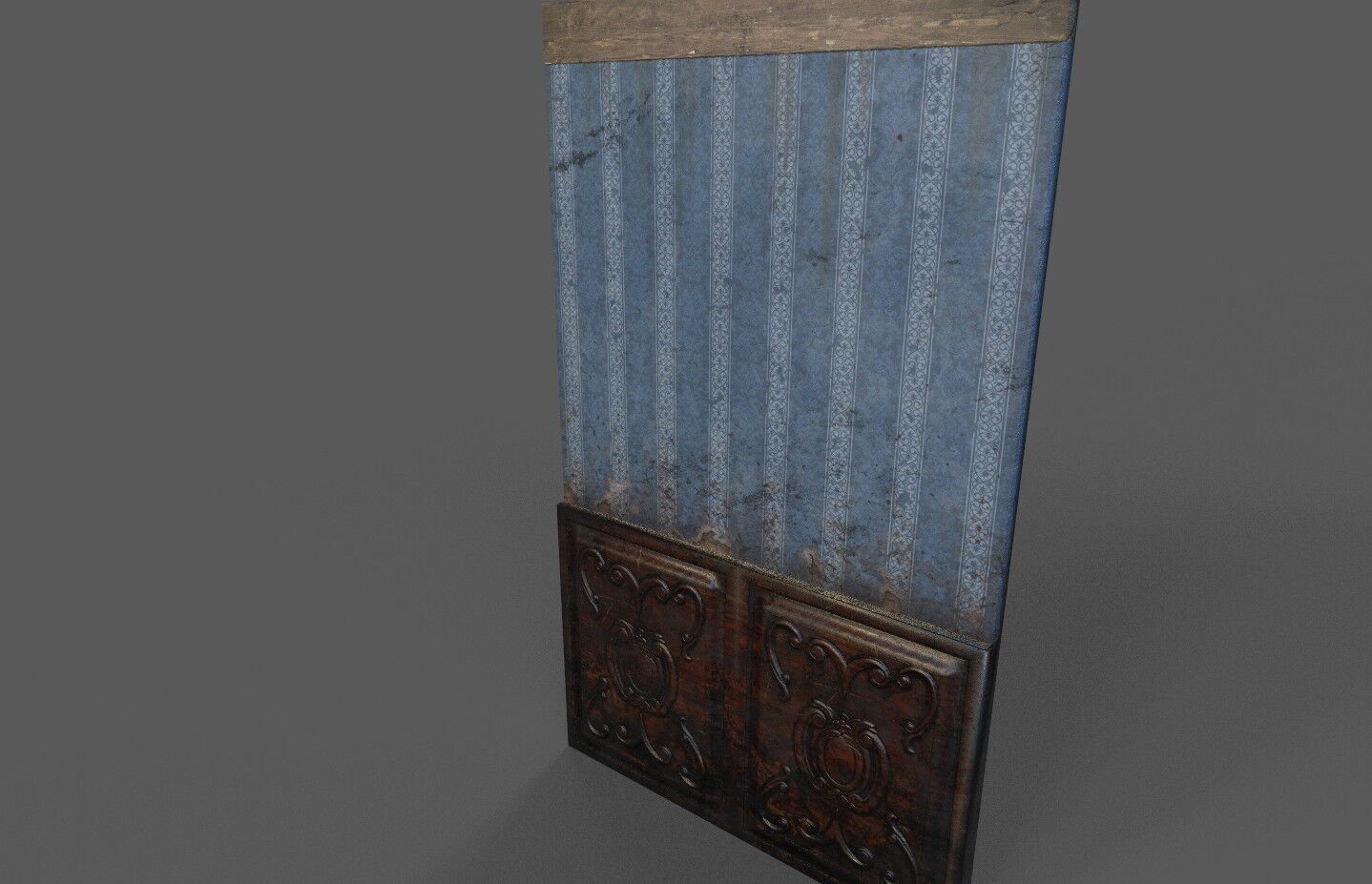 Old Wood Wall Low-poly 3D model_1