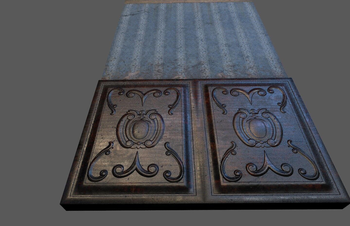 Old Wood Wall Low-poly 3D model_2