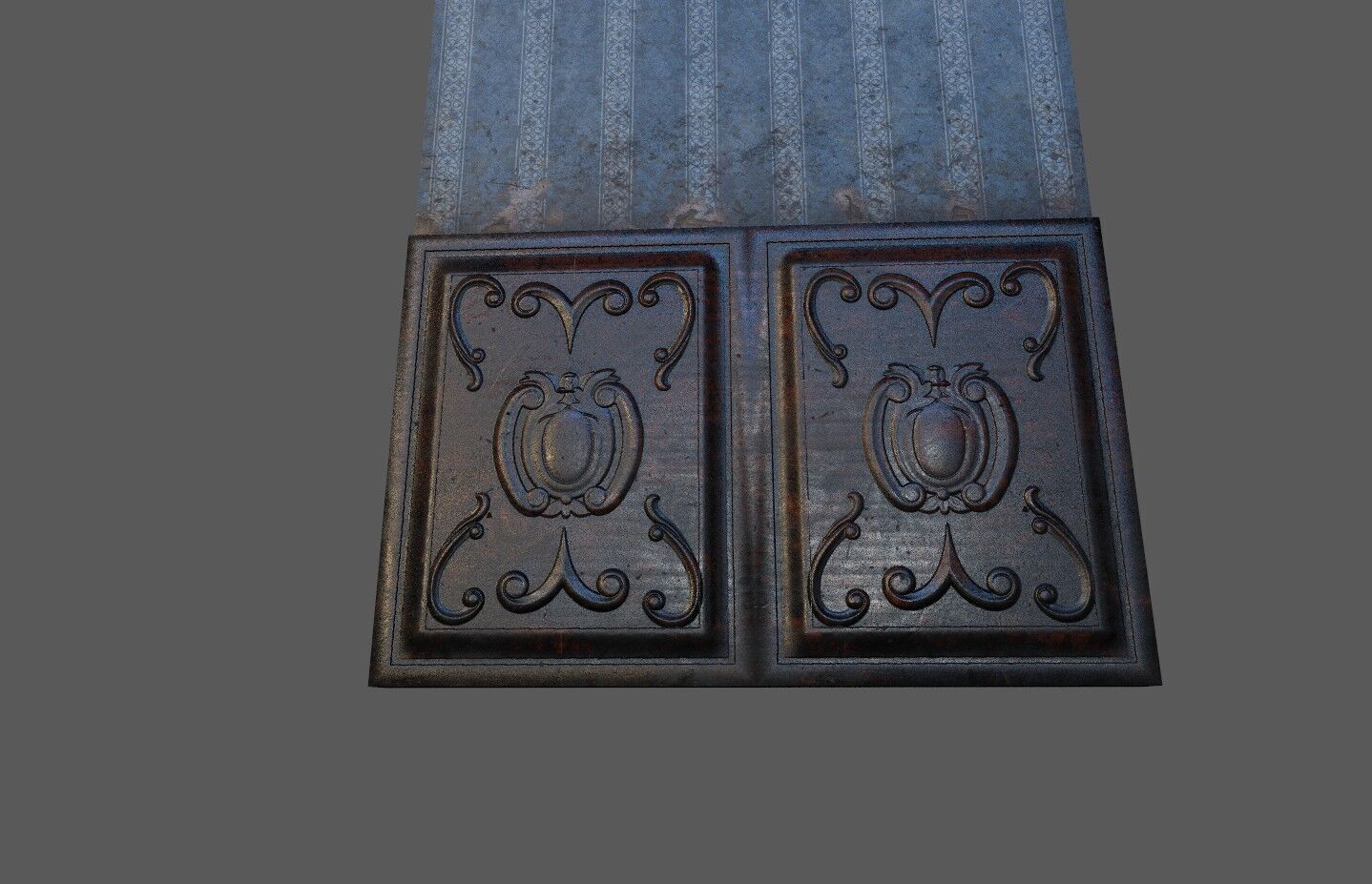 Old Wood Wall Low-poly 3D model_4