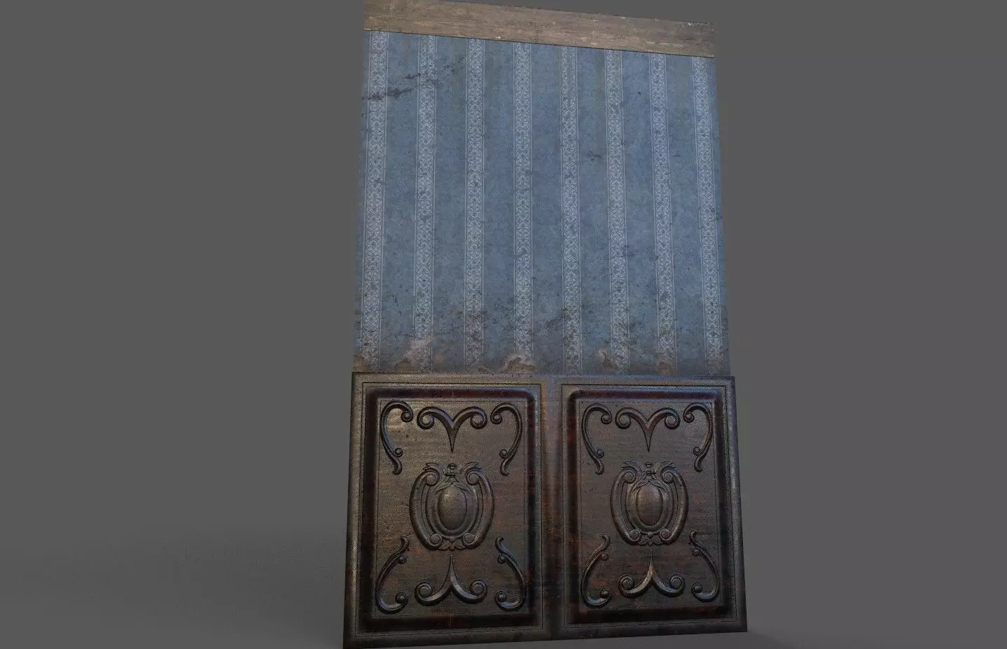 Old Wood Wall Low-poly 3D model_0