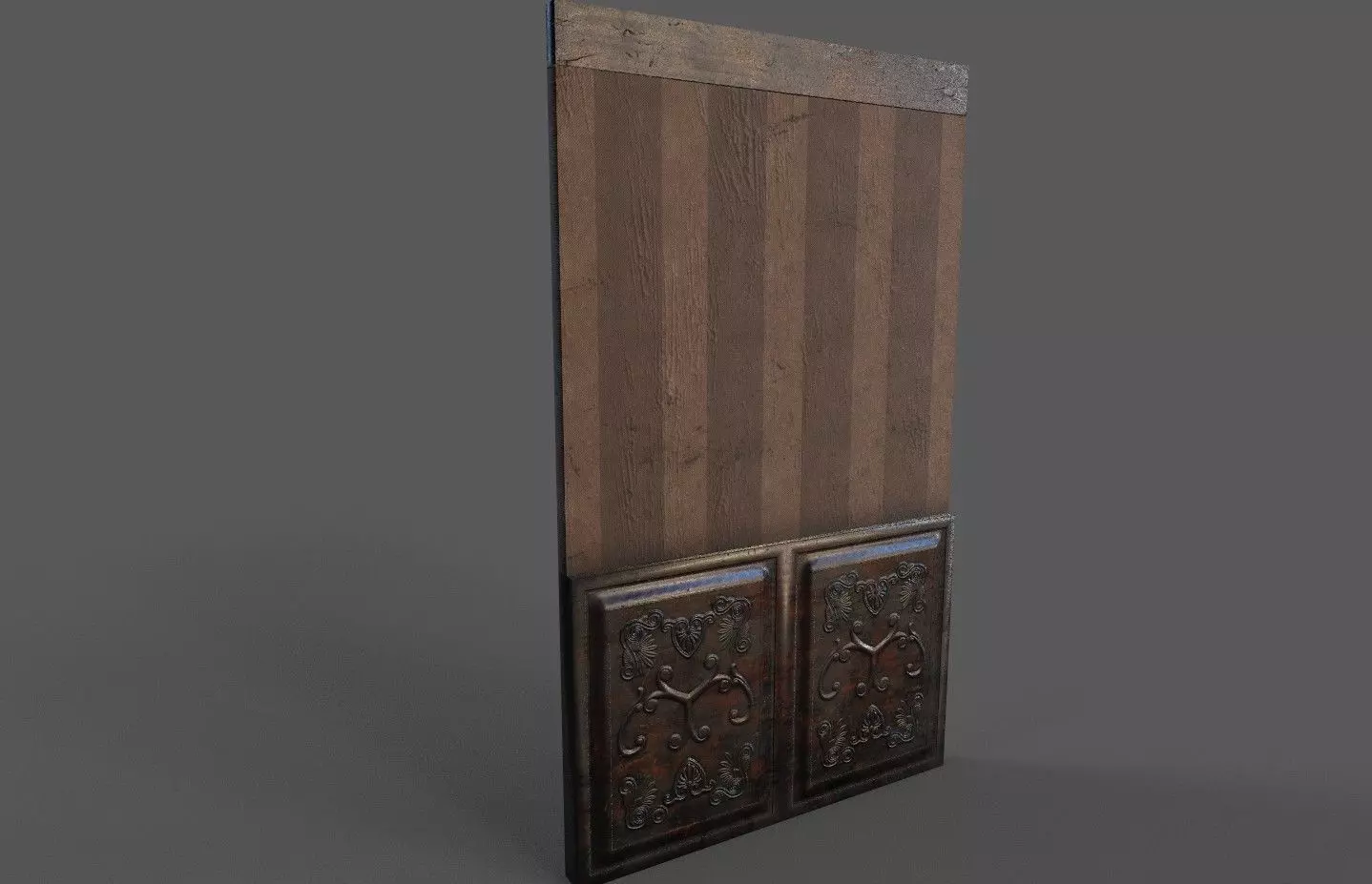 Old Wood Wall Low-poly 3D model_0