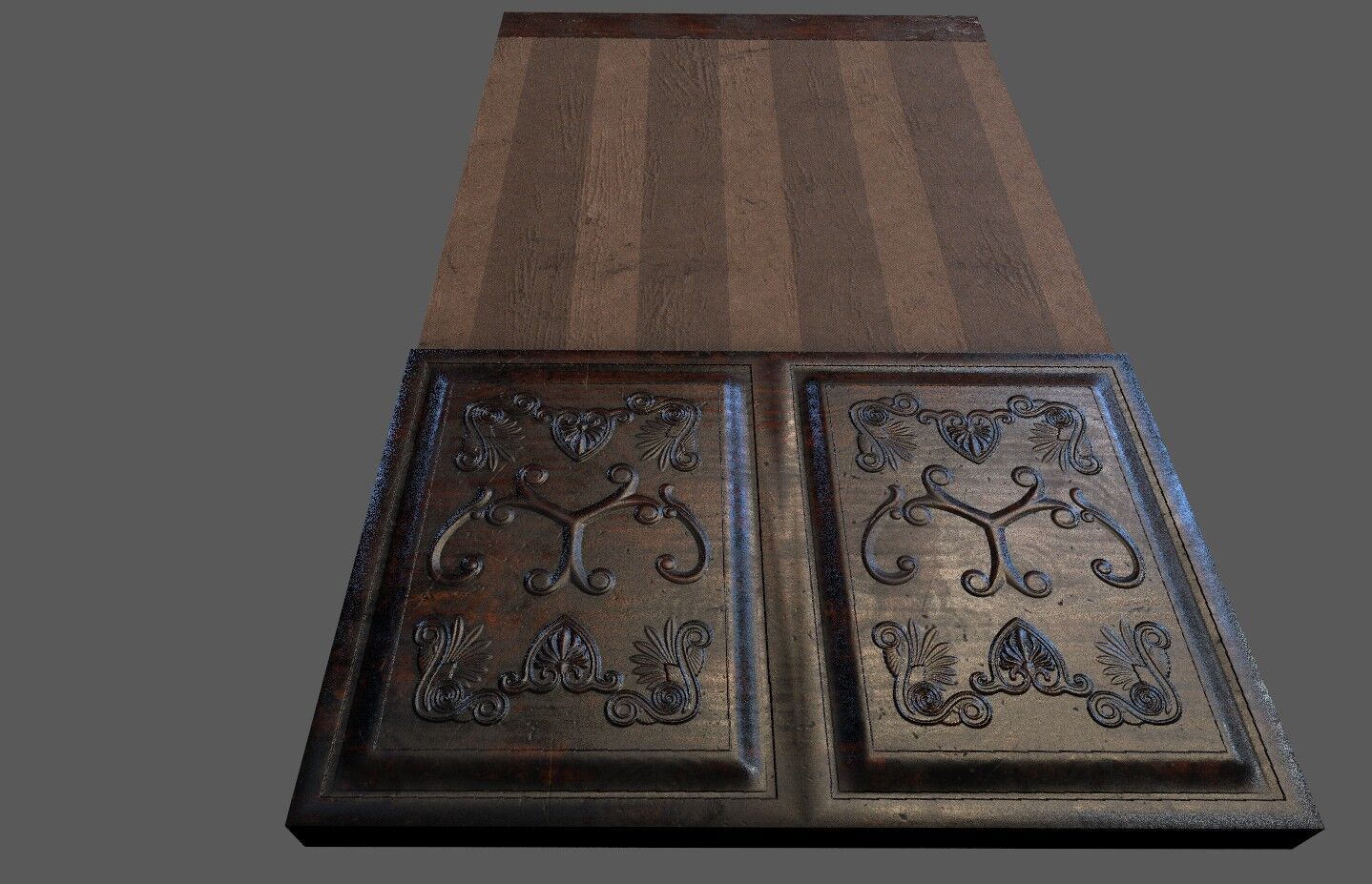 Old Wood Wall Low-poly 3D model_3