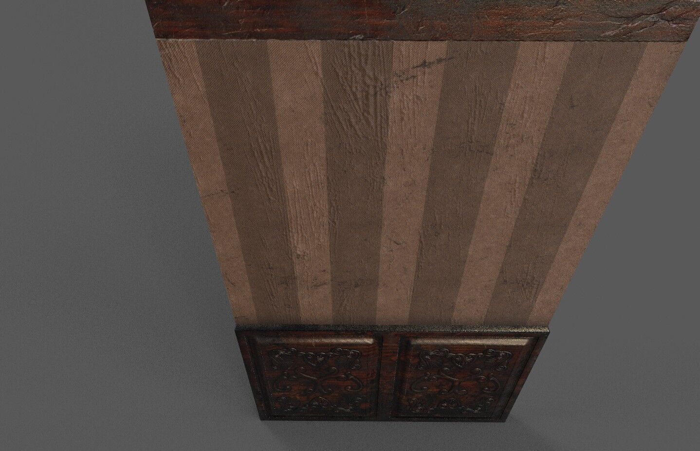 Old Wood Wall Low-poly 3D model_2