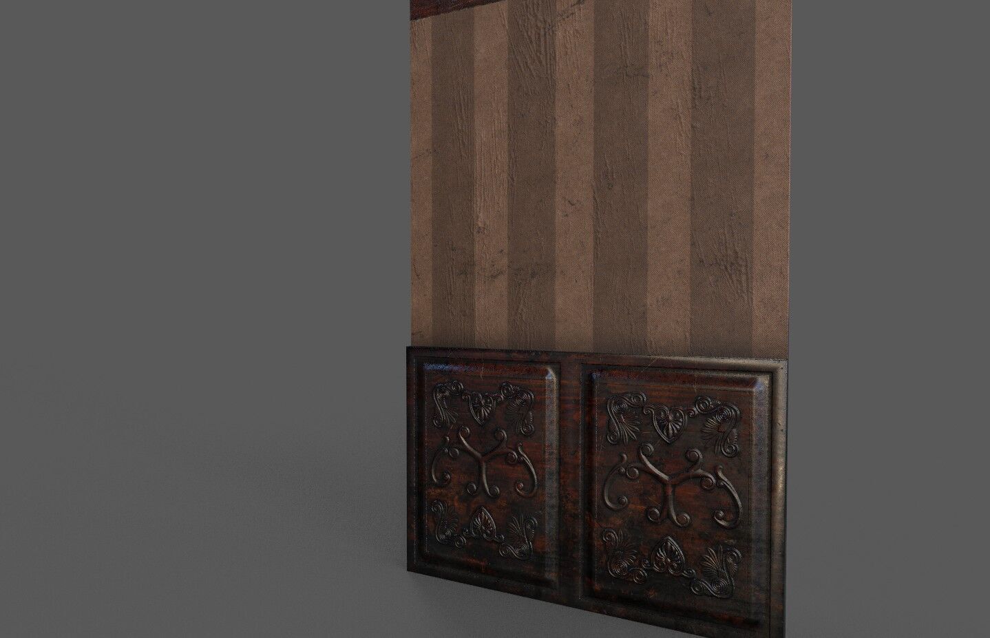 Old Wood Wall Low-poly 3D model_1