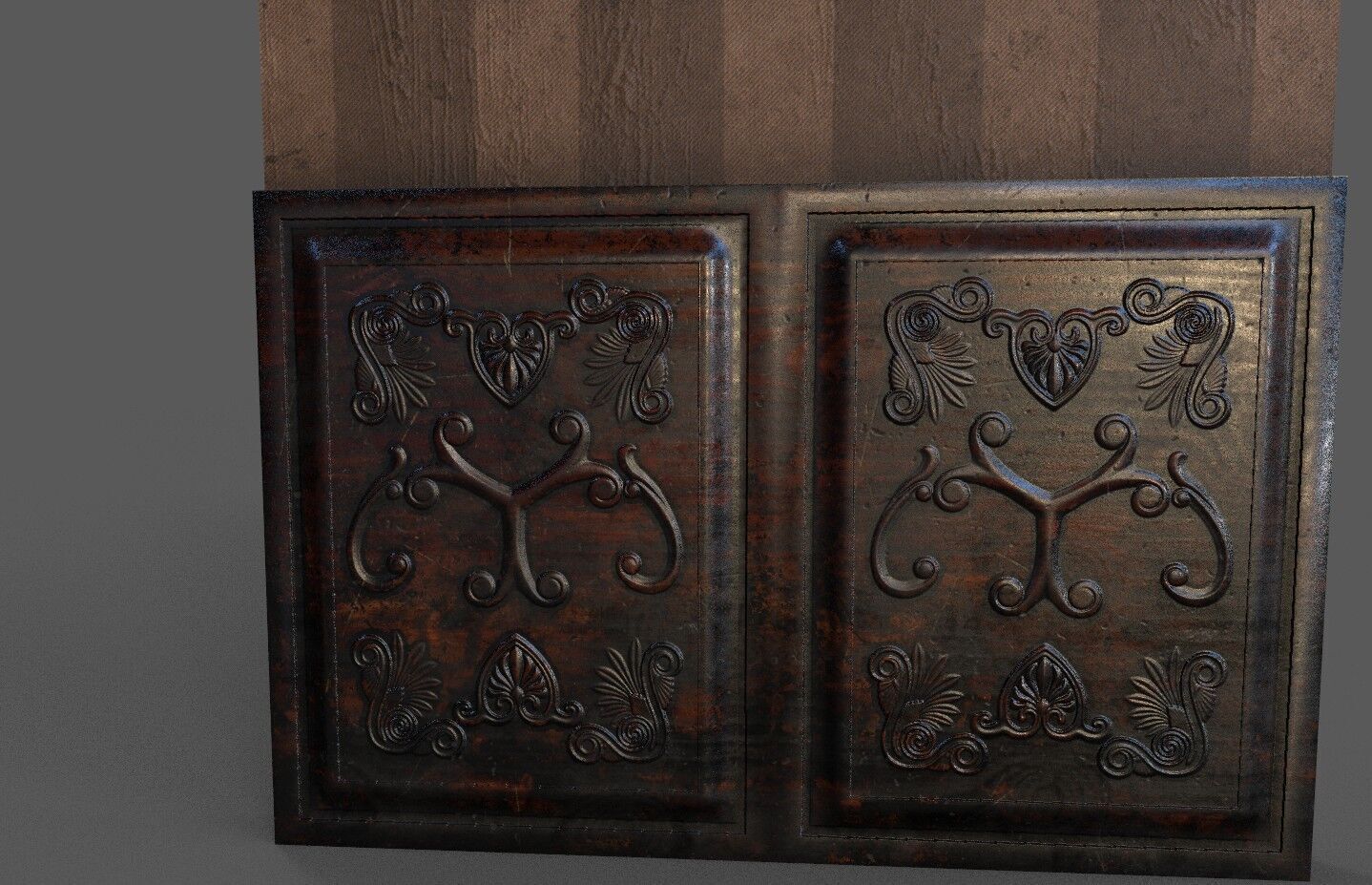 Old Wood Wall Low-poly 3D model_4