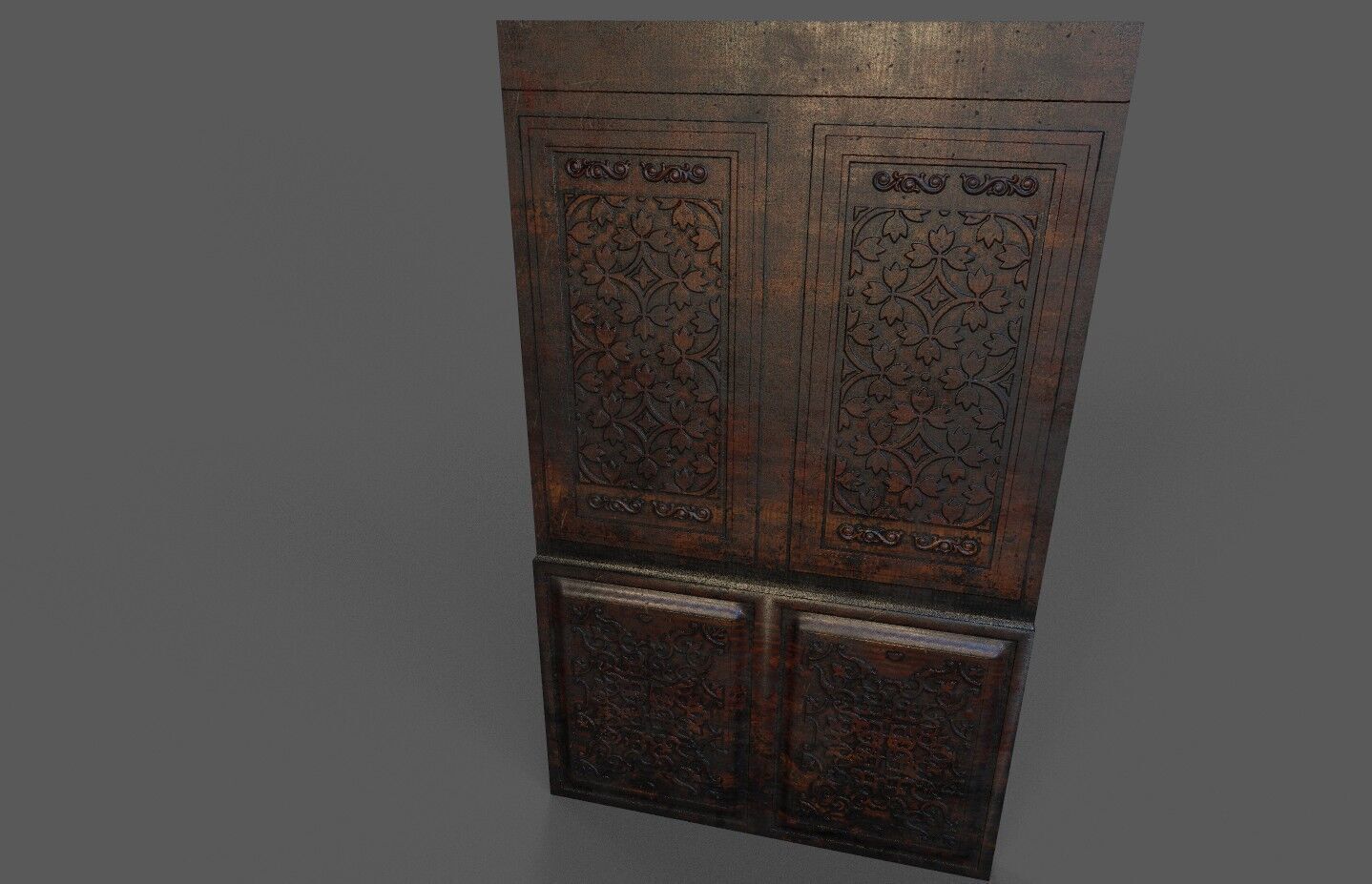 Old Wood Wall Low-poly 3D model_2