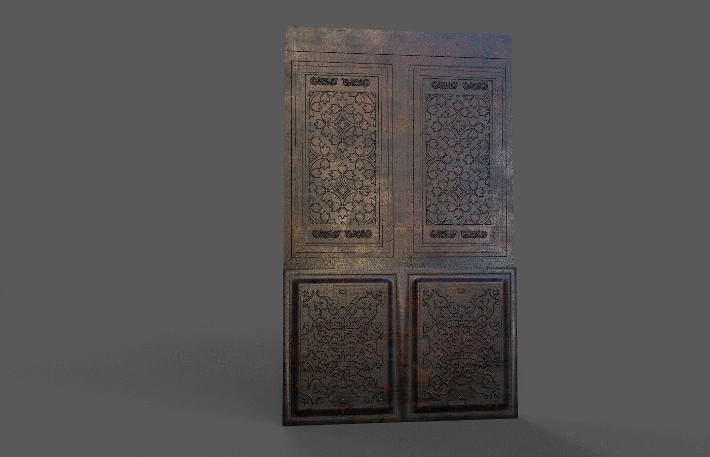 Old Wood Wall Low-poly 3D model_1