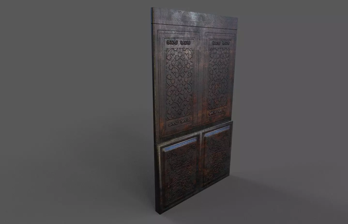 Old Wood Wall Low-poly 3D model_0