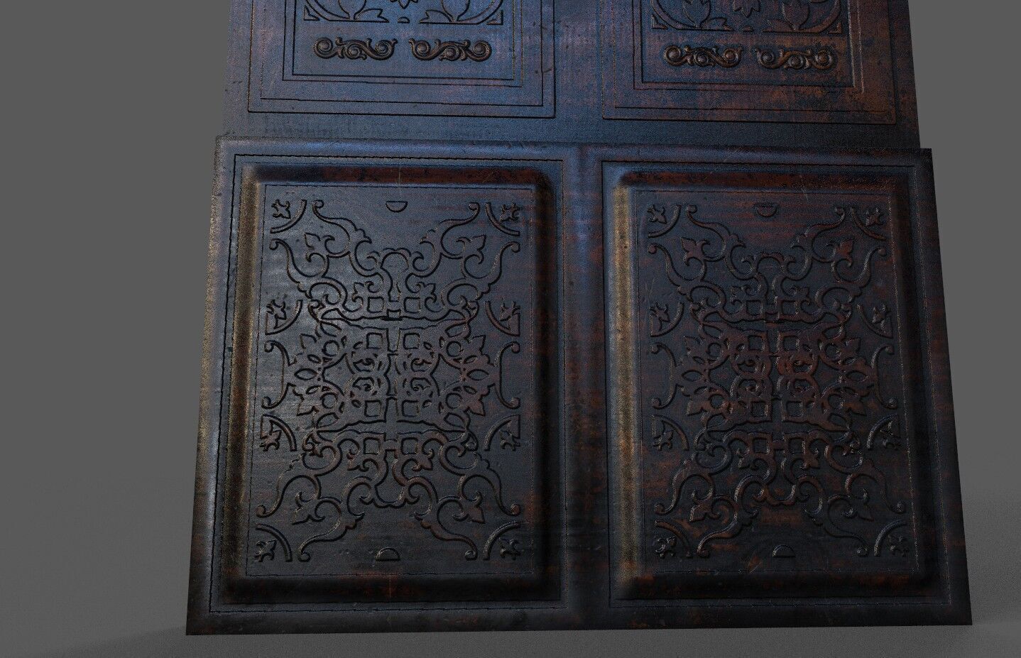 Old Wood Wall Low-poly 3D model_3