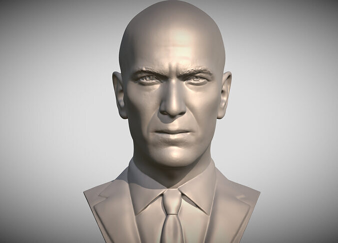 Zinedine Zidane bust 3D print model