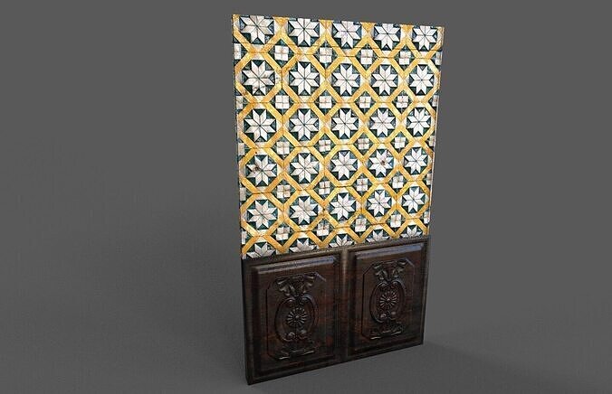 Old Wall Tiles  Low-poly 3D model