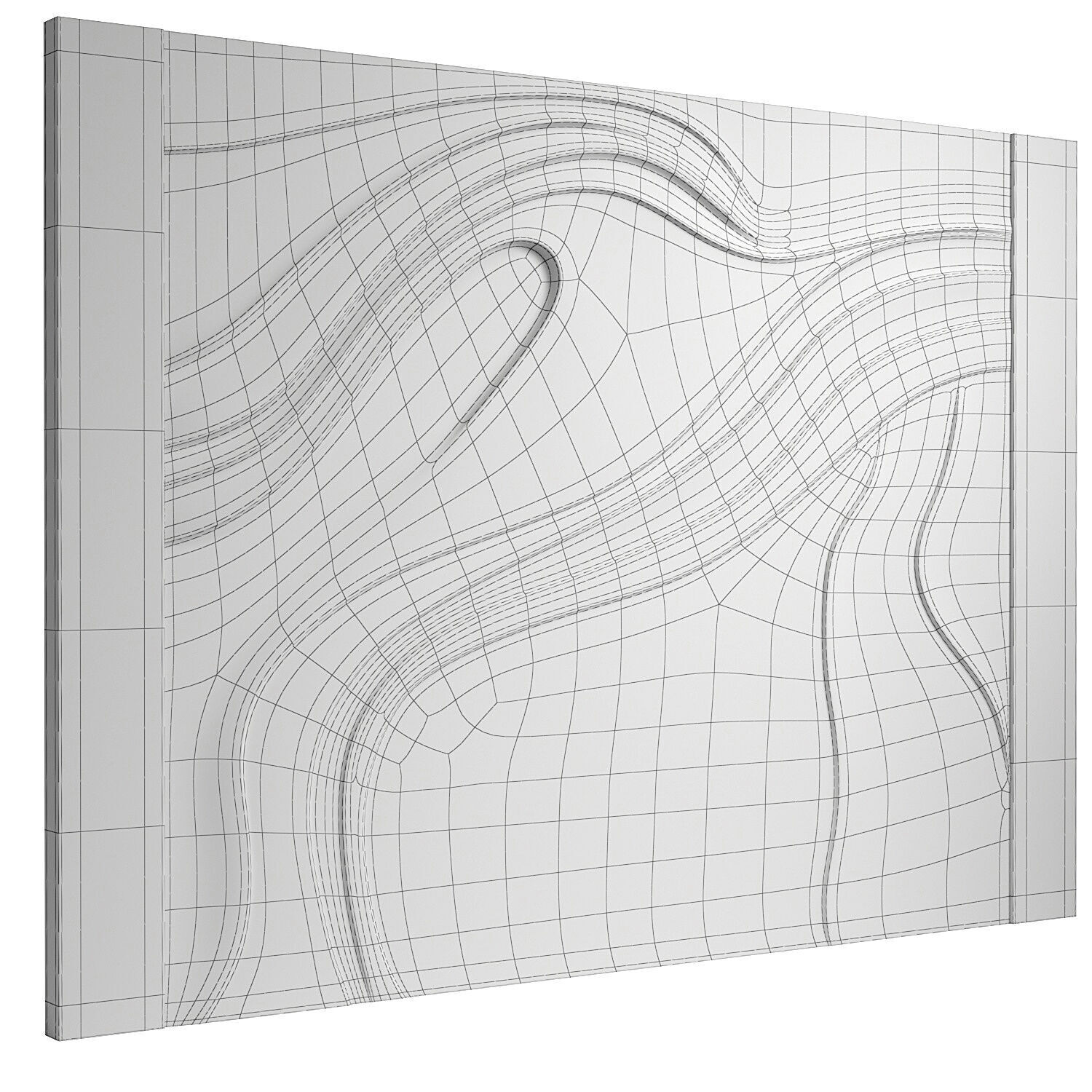 Decorativ panel wave 27 3D model_5