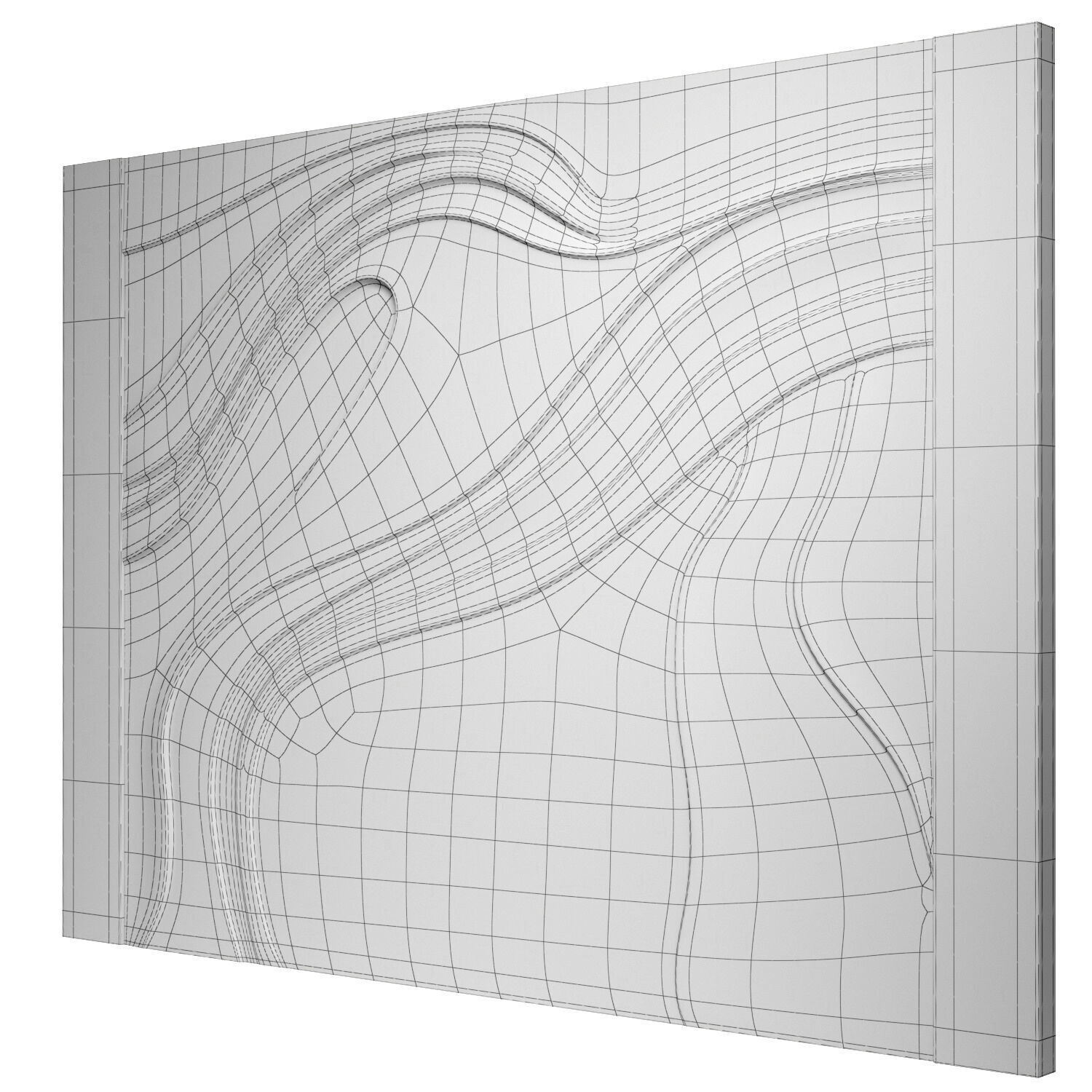 Decorativ panel wave 27 3D model_4