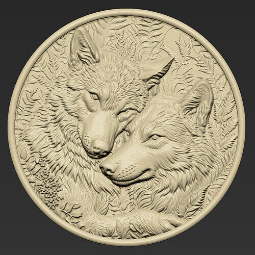 Wolf Couple A28 3D print model