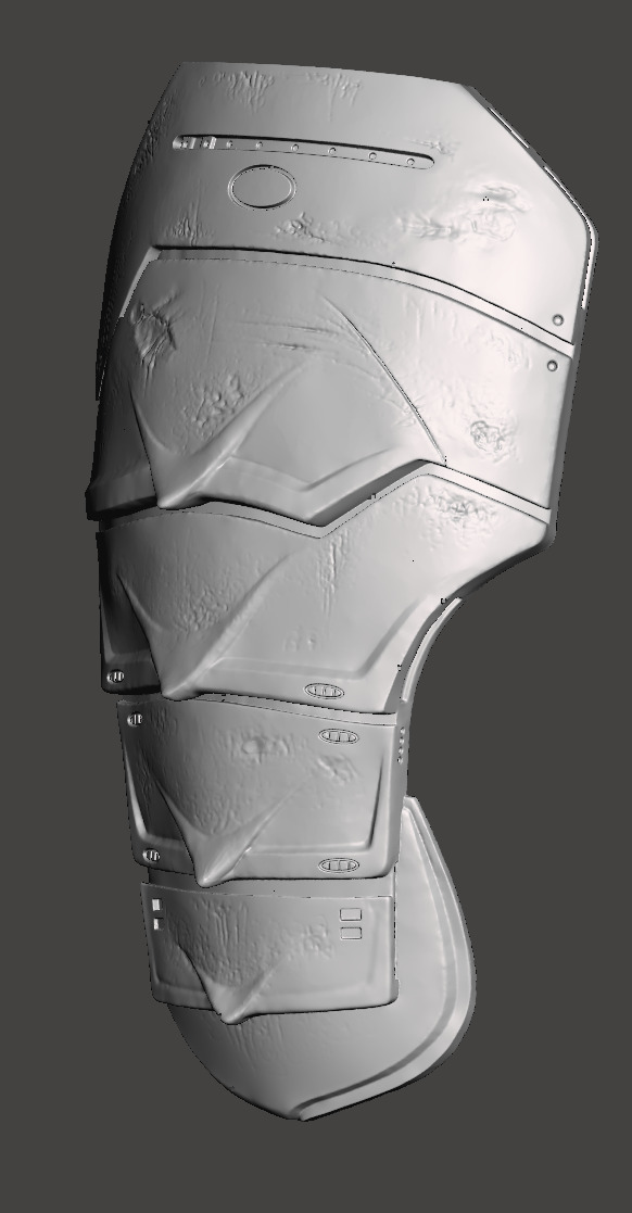 Predator 1987 Jungle Hunter Right - Left Thigh Armor Parts 3D print model_15