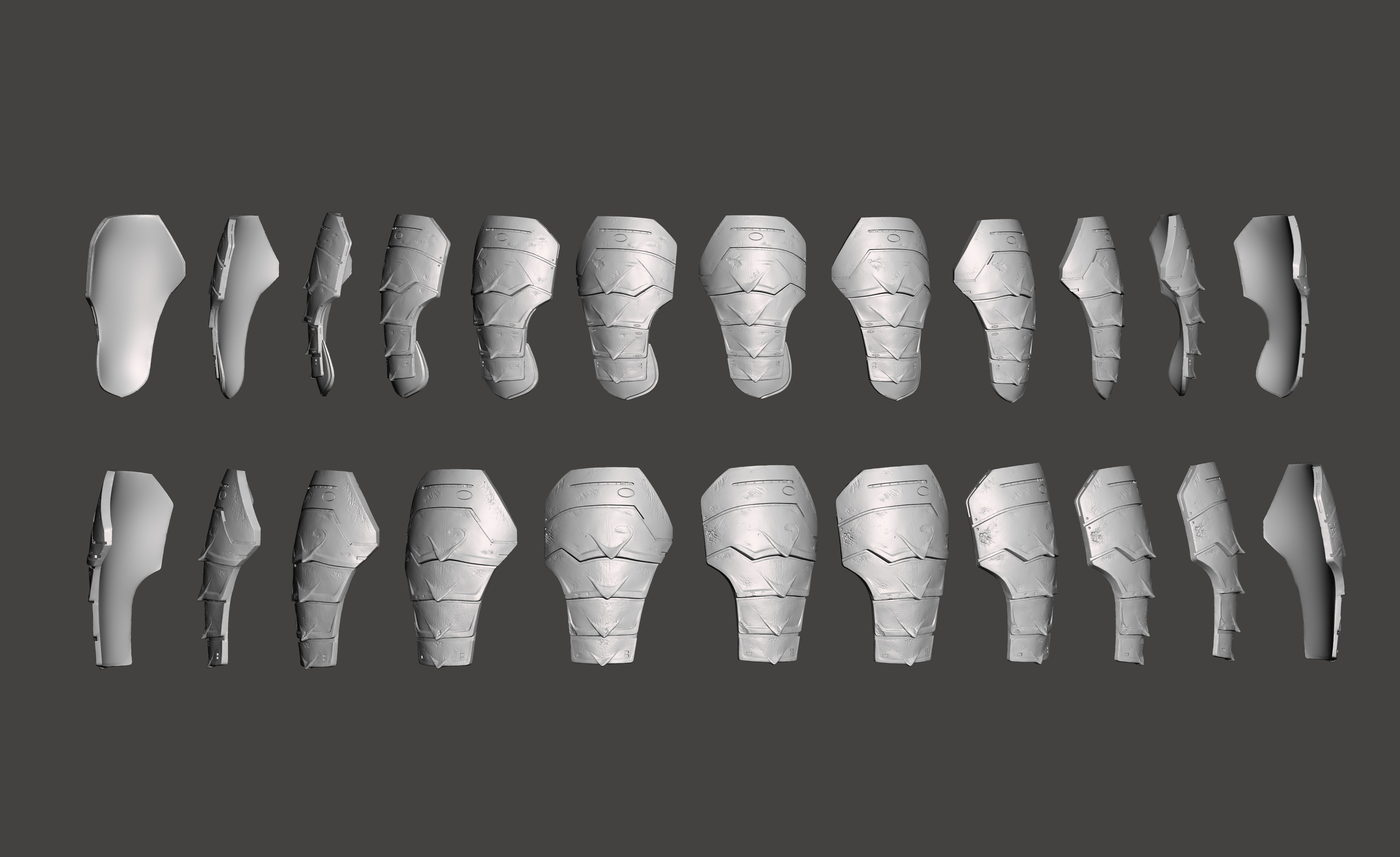 Predator 1987 Jungle Hunter Right - Left Thigh Armor Parts 3D print model_1