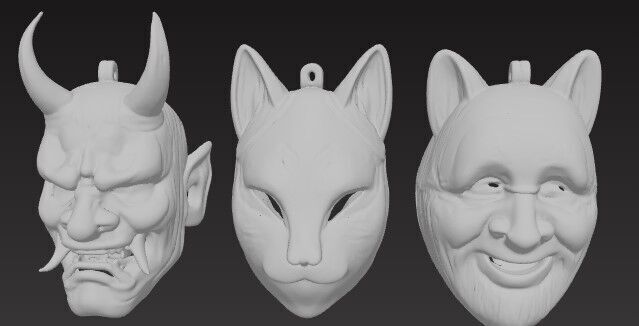Japanese Mask Collection1 3D print model_1