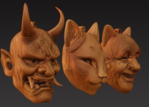 Japanese Mask Collection1 3D print model_6