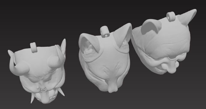 Japanese Mask Collection1 3D print model_4
