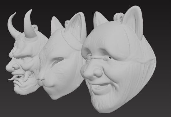 Japanese Mask Collection1 3D print model_2