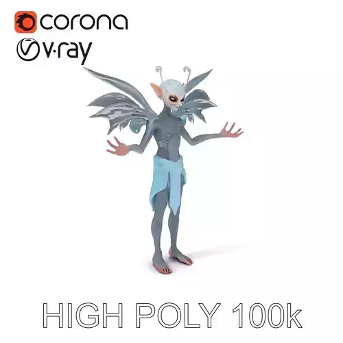 Ethereal Fairy Character with Detailed Wings and Antennae