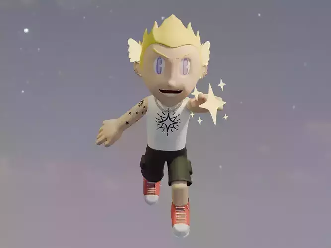 3d character young Lucifer 3D model Low-poly 3D model