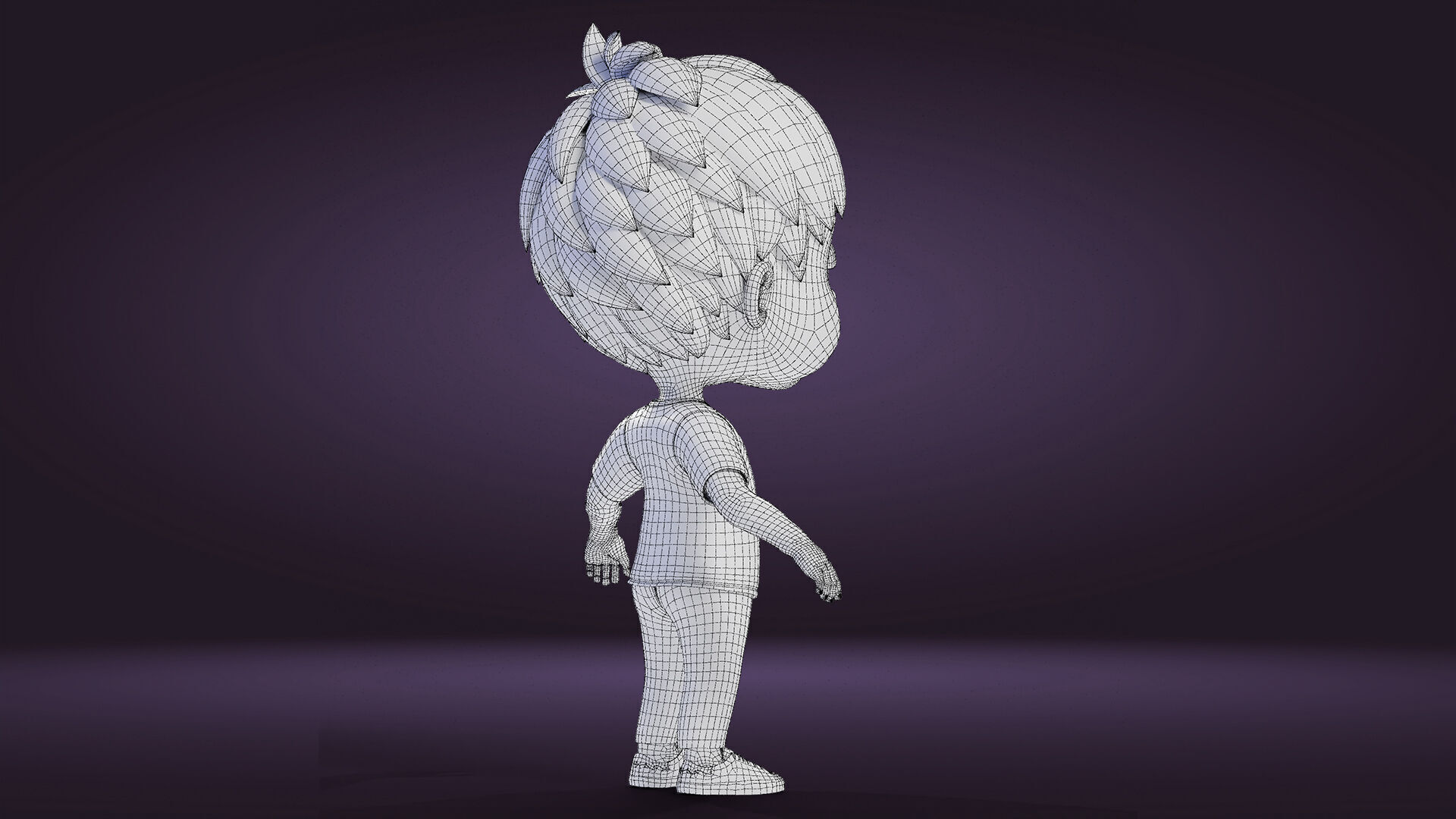 Cartoon Cute Boy Low-poly 3D model_18