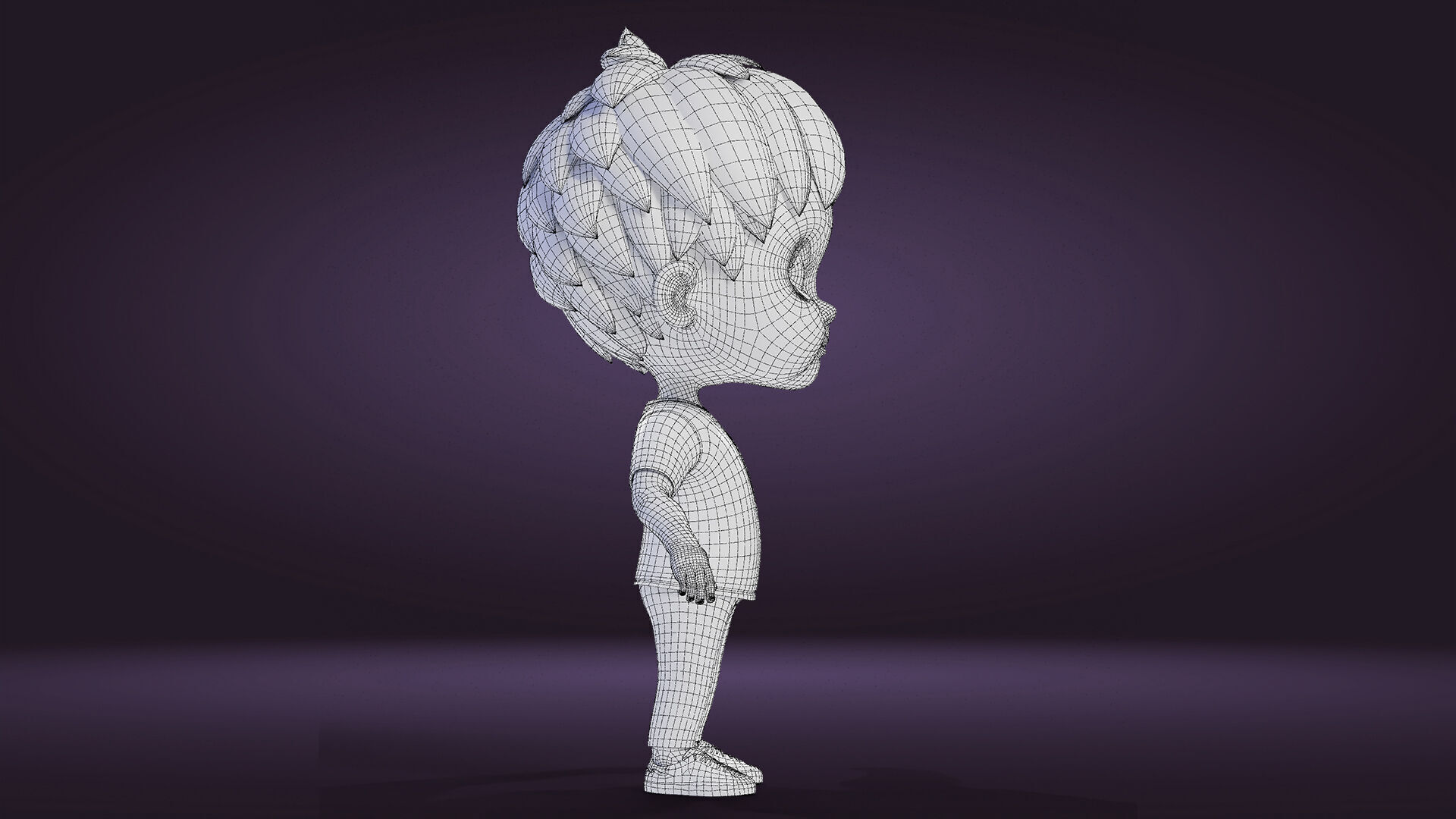 Cartoon Cute Boy Low-poly 3D model_16