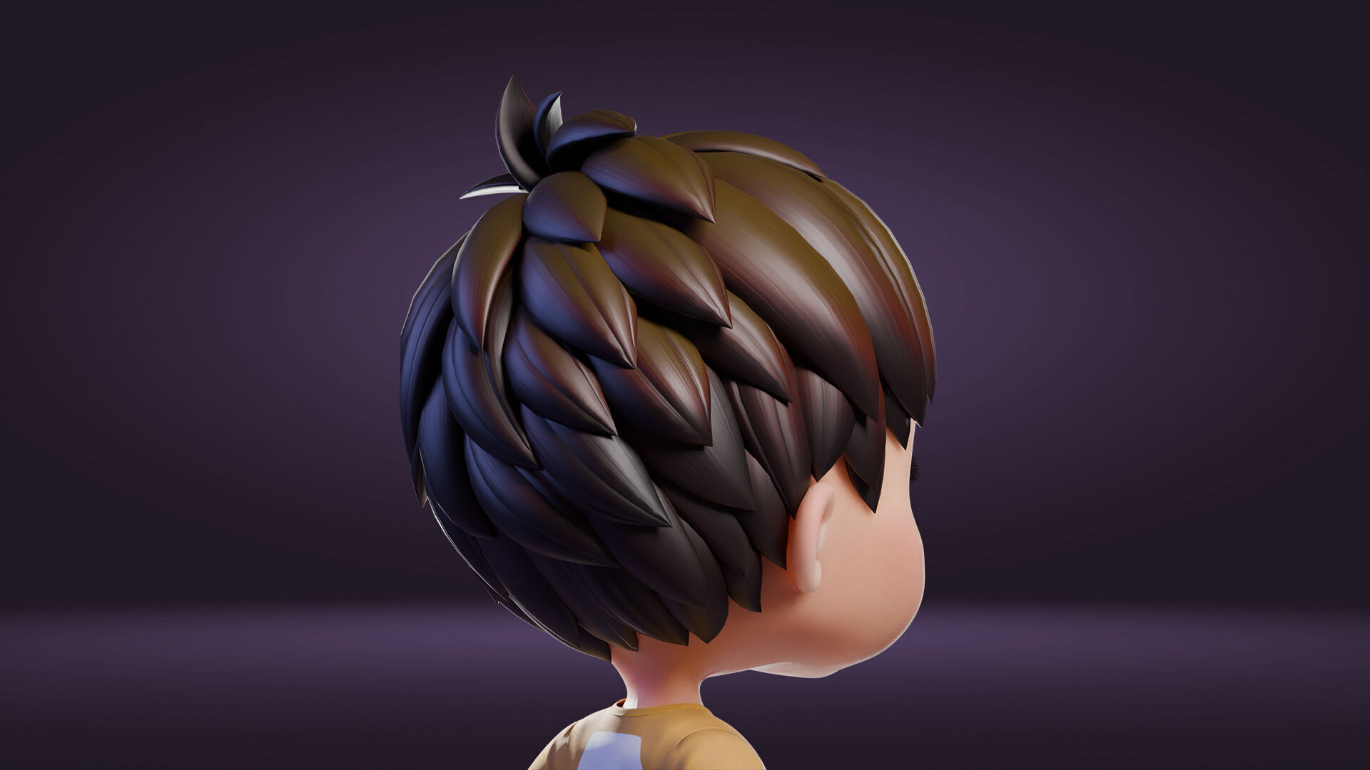 Cartoon Cute Boy Low-poly 3D model_12