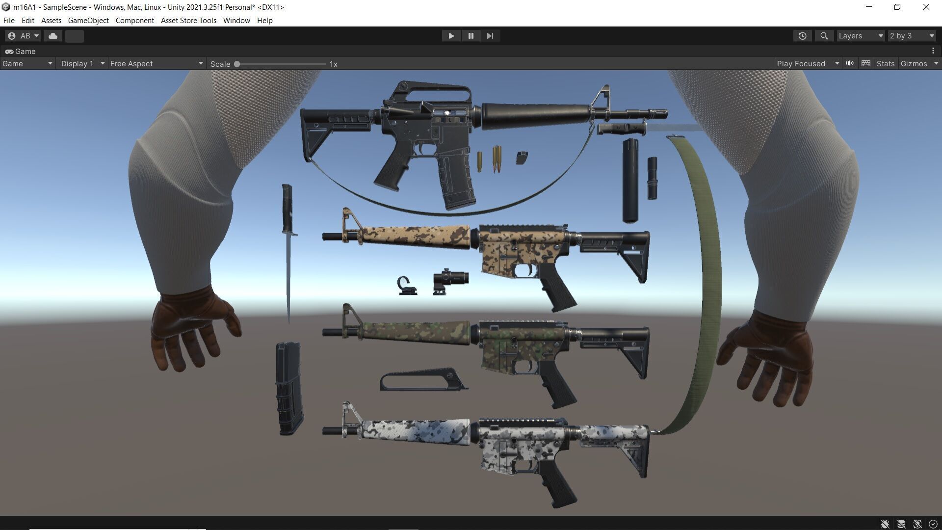 m16A1 Fps - Tps Low-poly 3D model_6