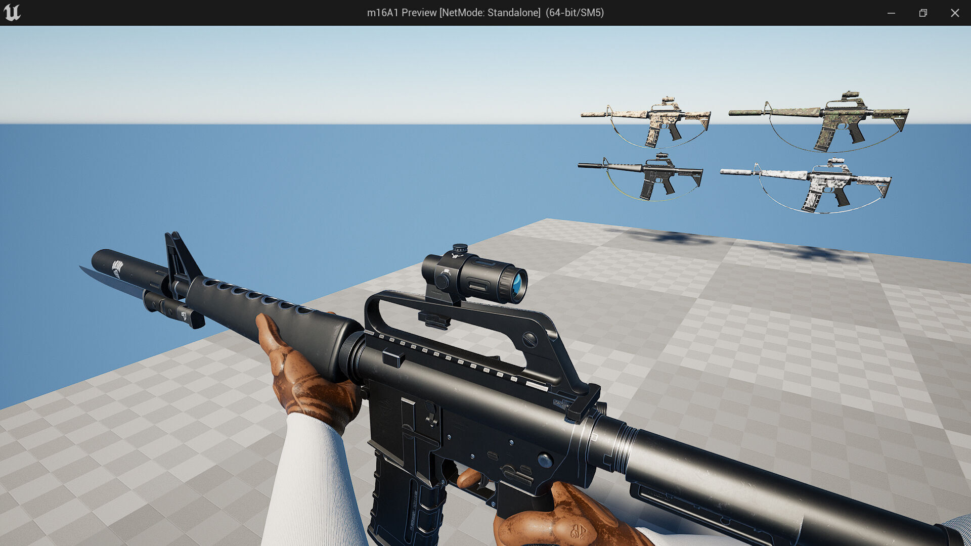 m16A1 Fps - Tps Low-poly 3D model_11