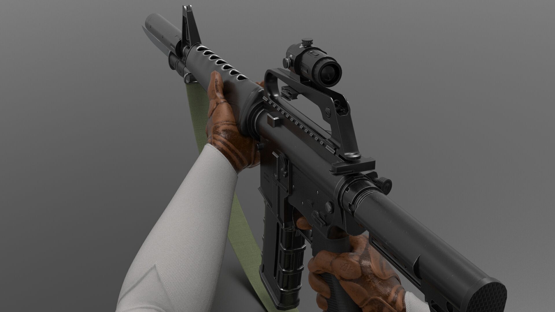m16A1 Fps - Tps Low-poly 3D model_3