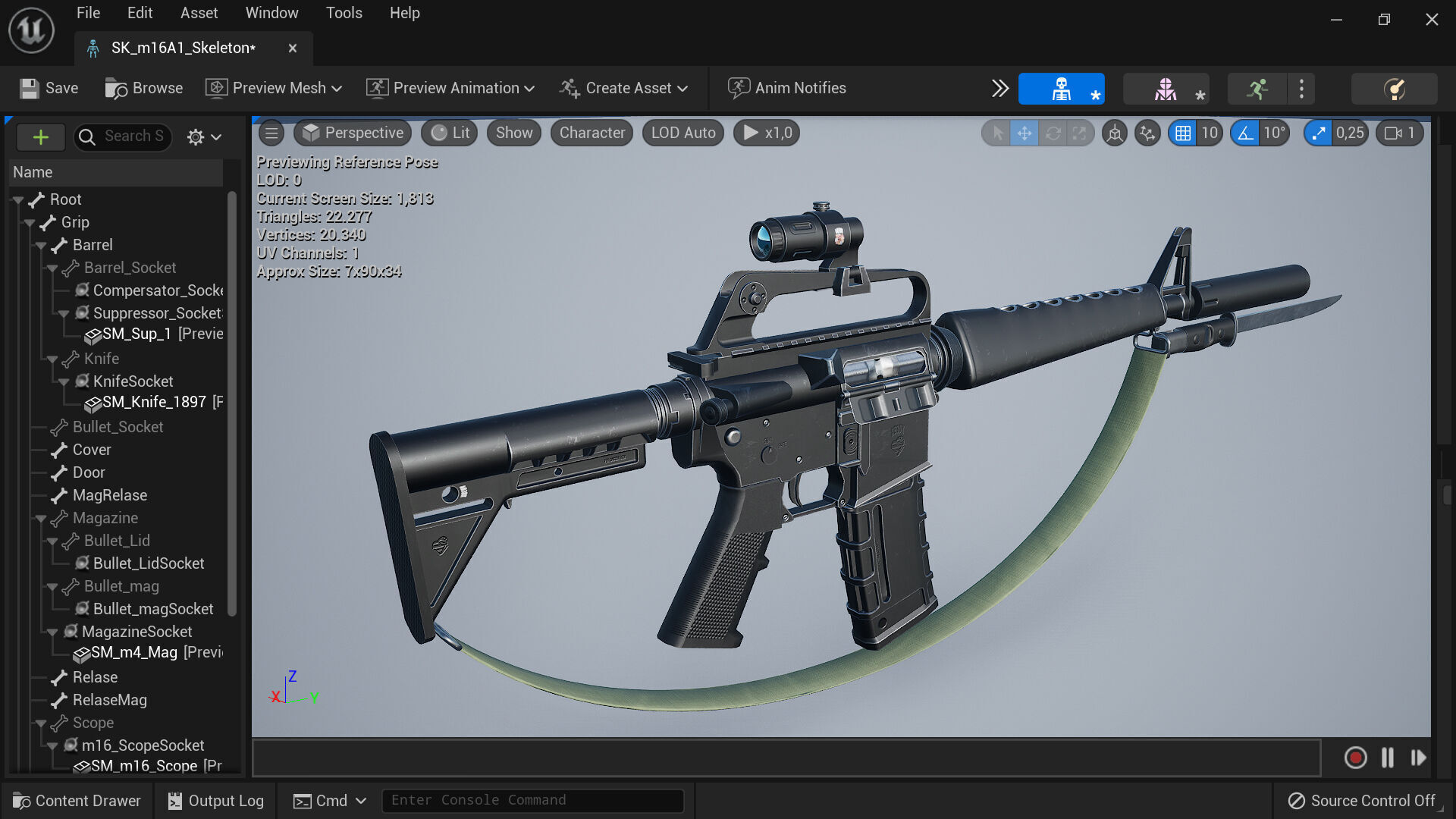 m16A1 Fps - Tps Low-poly 3D model_8
