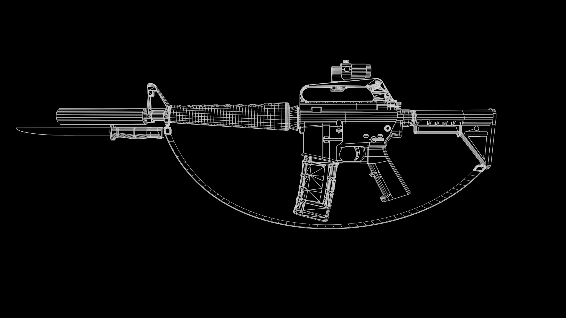 m16A1 Fps - Tps Low-poly 3D model_7