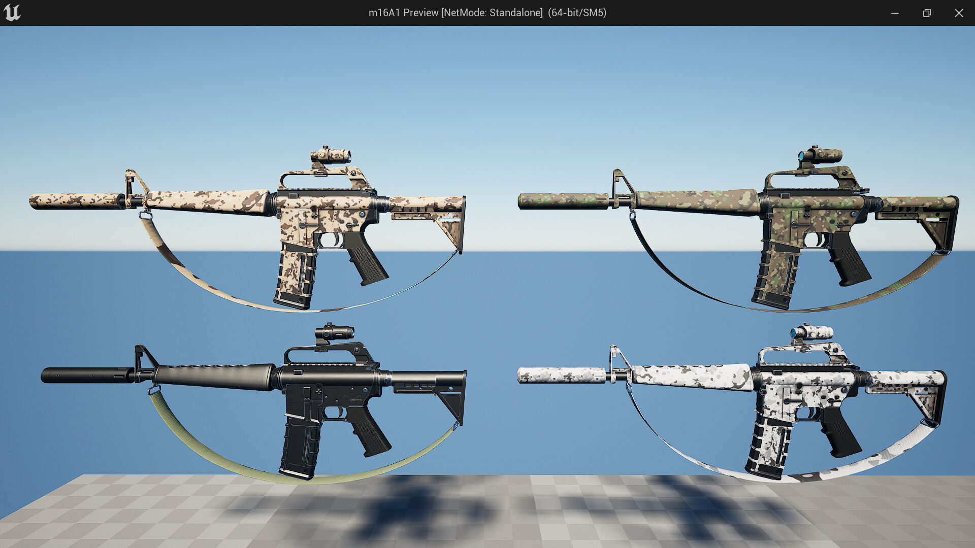 m16A1 Fps - Tps Low-poly 3D model_12